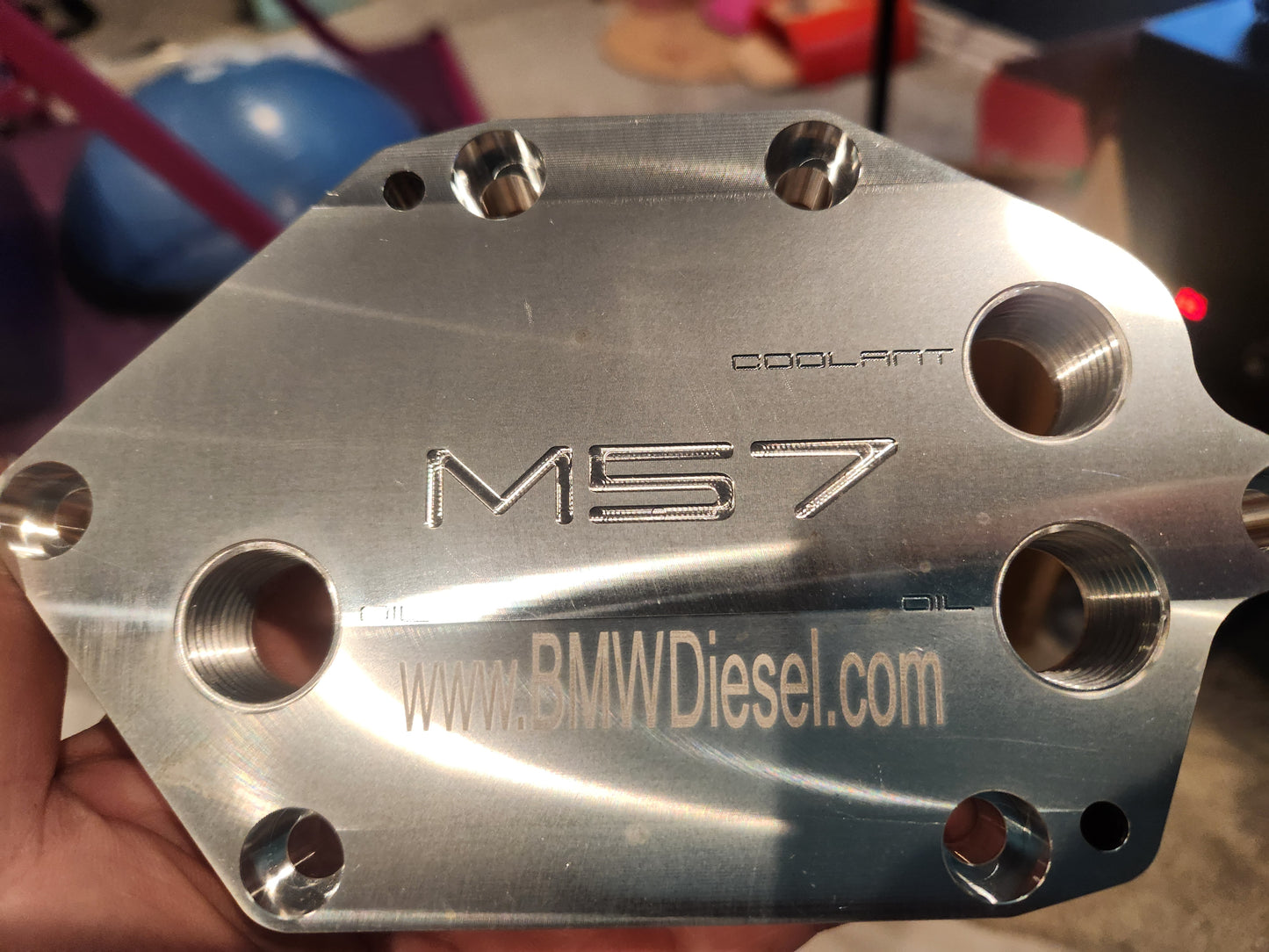 M57 BMW Oil Cooler Delete/Relocation Plate